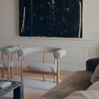 Modern living room with abstract painting on the wall