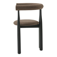 Chair with brown cushioned seat and backrest on a white background