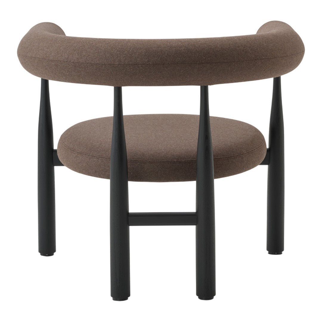 Brown chair with black legs on a white background