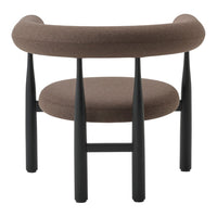 Brown chair with black legs on a white background
