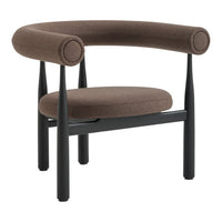 Brown chair with black frame on a white background