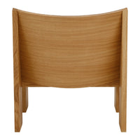 Light natural wood chair with smooth grain finish, showcasing warm golden tones and minimalist design.