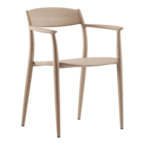 Light beige wooden chair with smooth, minimalistic design and subtle grain pattern. Perfect for modern decor.