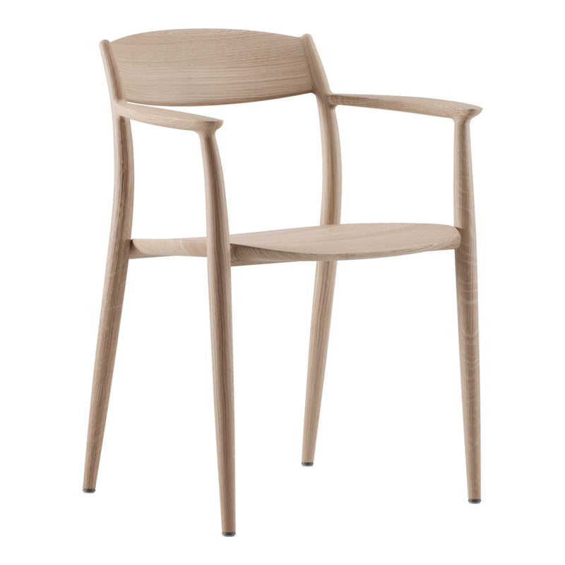 Light beige wooden chair with smooth, minimalistic design and subtle grain pattern. Perfect for modern decor.