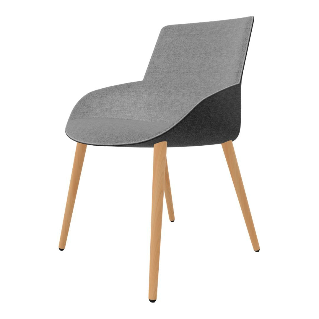 Noom Series 30 Bicolor Armchair - Conical Wood Legs