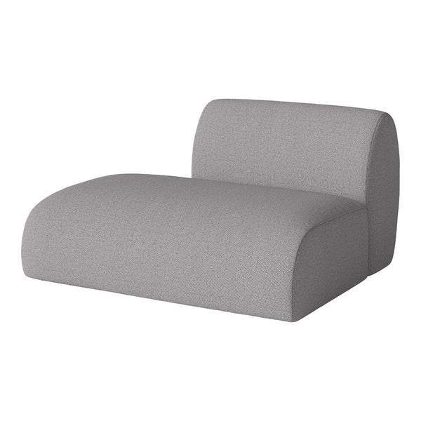 Gray modular sofa with a minimalist design, featuring a textured fabric pattern for modern interiors.