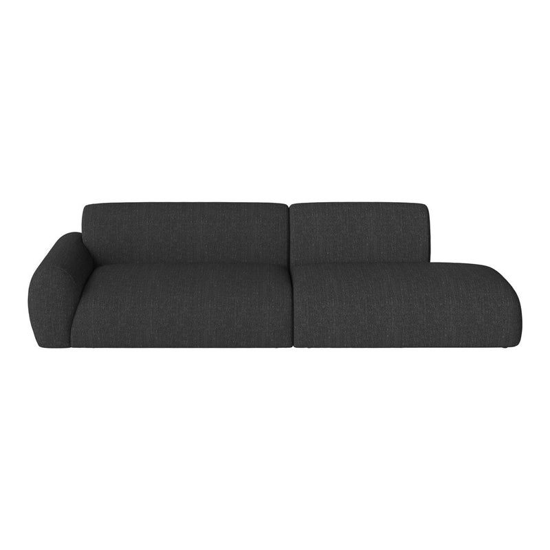Stylish dark gray sofa with a sleek, modern design and smooth fabric texture, perfect for contemporary interiors.