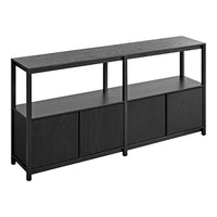 Open Plan Large Low Bookcase with Storage