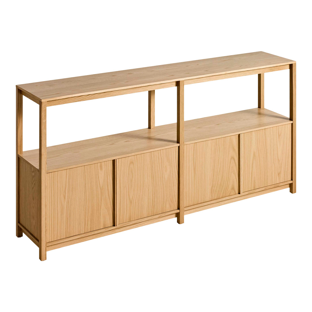 Open Plan Large Low Bookcase with Storage