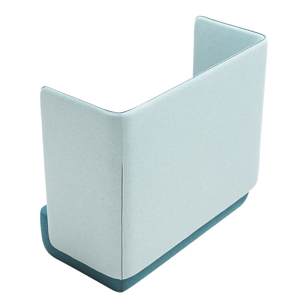 Light blue modern cushion with a contrasting teal base and minimalist design, perfect for contemporary decor.