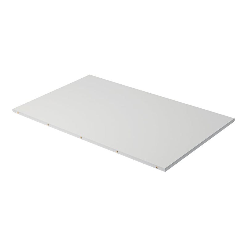 White, smooth surface with no patterns, ideal for versatile home or office use.