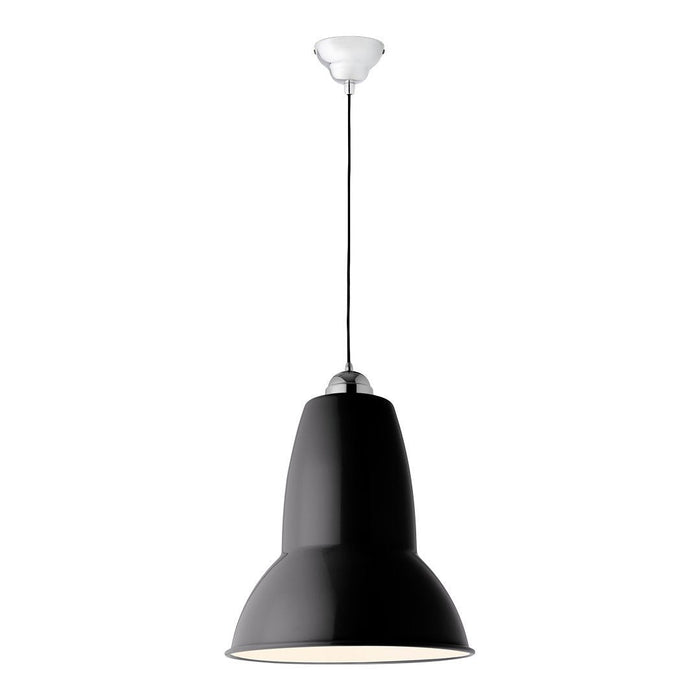 Black pendant light with a sleek, minimal design and a smooth matte finish. Ideal for modern decor.
