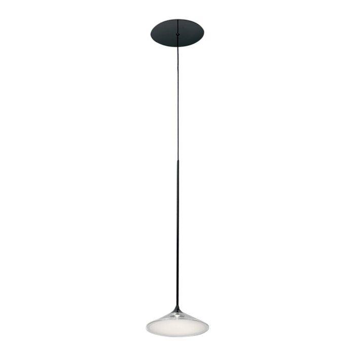 Sleek black and white pendant light with a modern, minimalist design and a smooth finish. Ideal for contemporary decor.