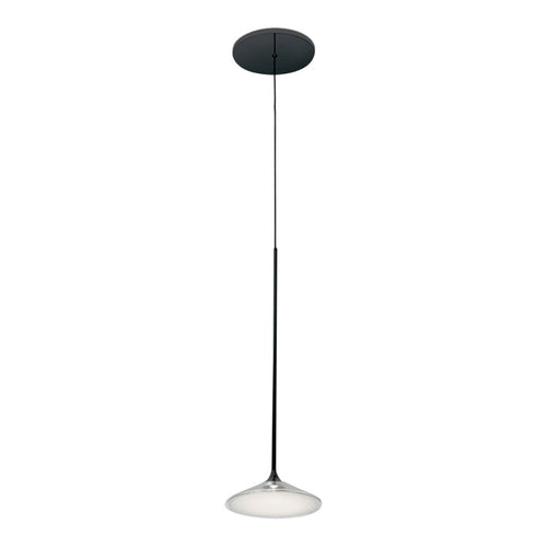 Sleek black and silver pendant light with a minimalist design and smooth white shade, perfect for modern decor.