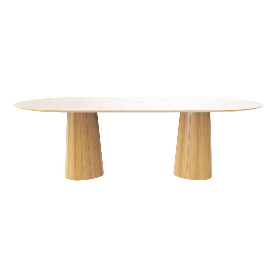 P.O.V. Oval Table - Double Base - Oak
