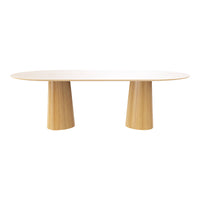 P.O.V. Oval Table - Double Base - Oak