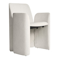Modern beige armchair with a minimalist design and textured fabric, perfect for contemporary decor.