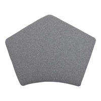 Gray pentagonal cushion with a smooth, textured surface, perfect for modern decor.