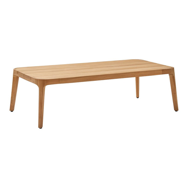 Natural wood coffee table with a smooth, light oak finish and clean, minimalist design. Perfect for modern decor.