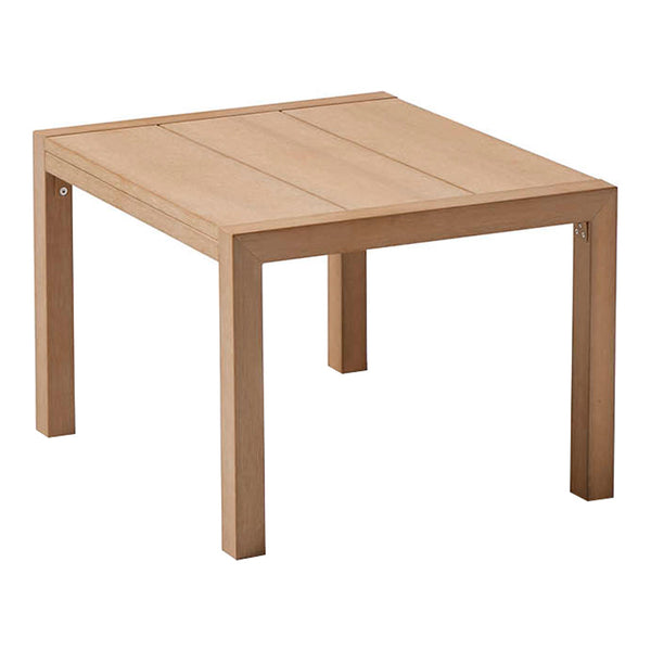 Light natural wood square table with a smooth surface and simple, clean lines. Ideal for modern decor.