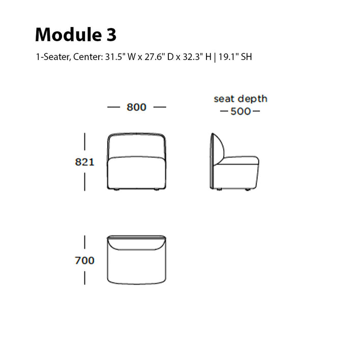 "Contemporary modular sofa in soft gray fabric with clean lines and minimalistic design, ideal for modern interiors."