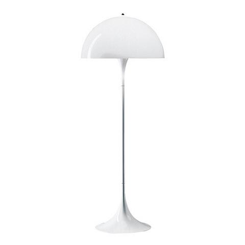 Elegant white lamp with a sleek dome shade and smooth, minimalist design. Perfect for modern decor.