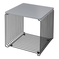 Gray top with sleek black wireframe base, featuring a minimalist modern design and geometric lines.