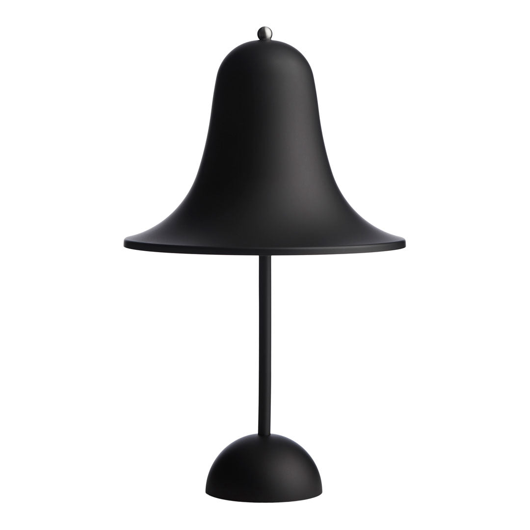 Black bell-shaped lamp with a smooth matte finish and a round base, adding modern elegance to any space.