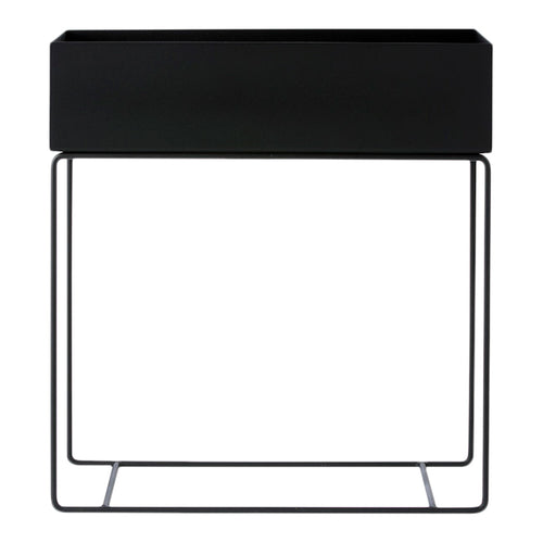 Sleek black storage box with a minimalist wireframe base, perfect for modern decor.