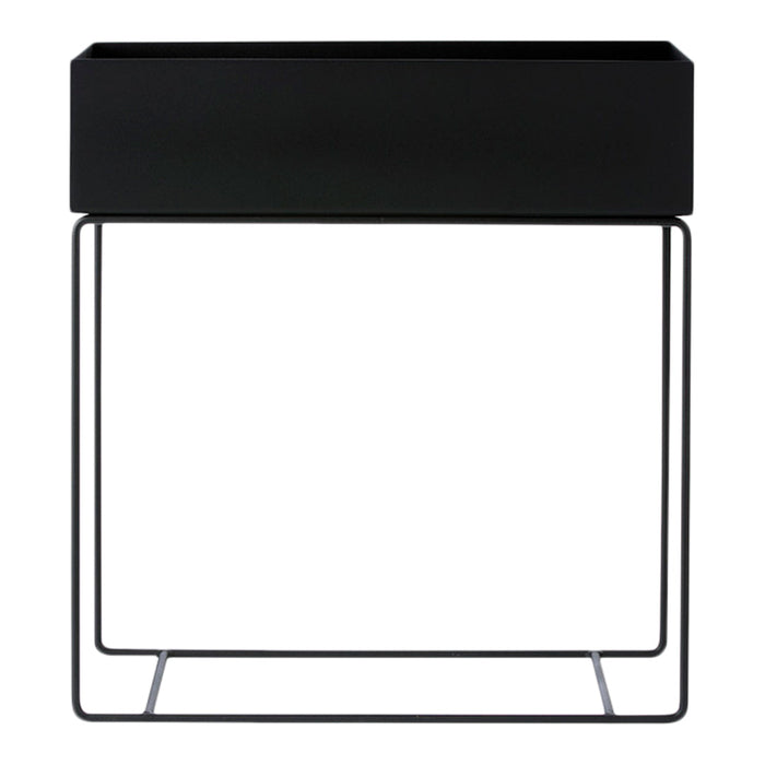 Sleek black storage box with a minimalist wireframe base, perfect for modern decor.