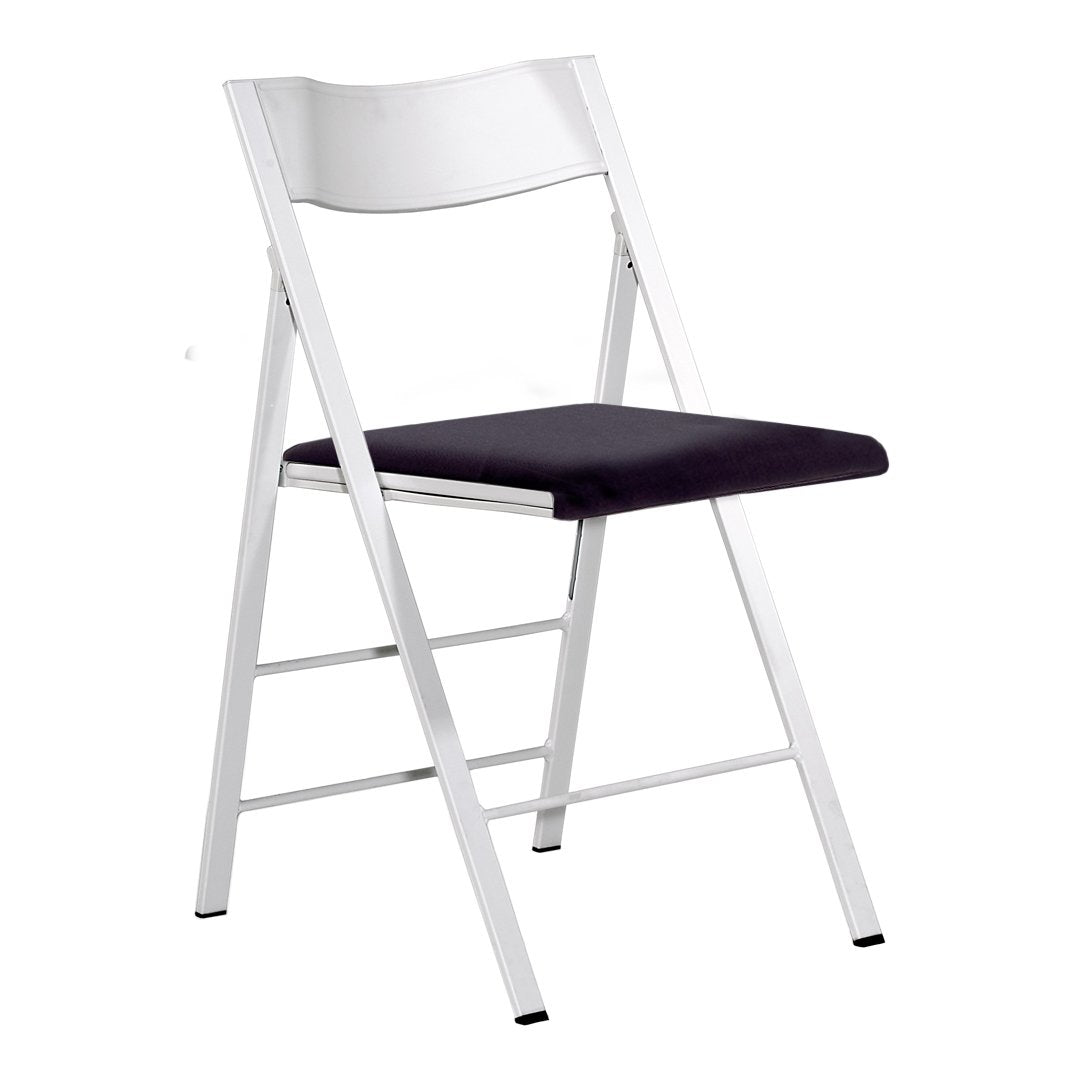 Pocket Plastic Chair - Painted Steel Frame - Seat Upholstered
