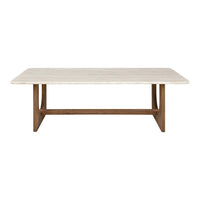 Light beige tabletop with a smooth finish and a dark wood base, perfect for modern decor.