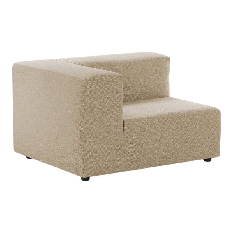 Beige modular sofa section with a smooth texture and minimalistic design, perfect for modern living spaces.