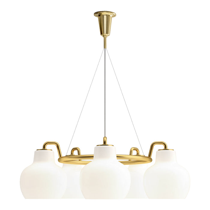 Elegant white glass pendant light with a sleek gold finish, featuring a modern minimalist design.