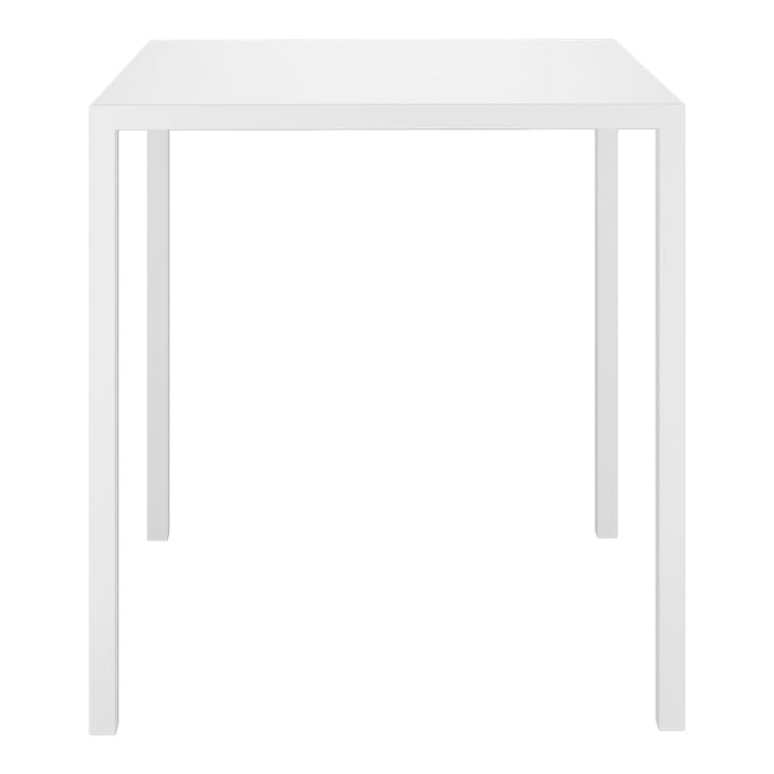 White square table with a sleek, minimalist design and smooth surface, perfect for modern decor.