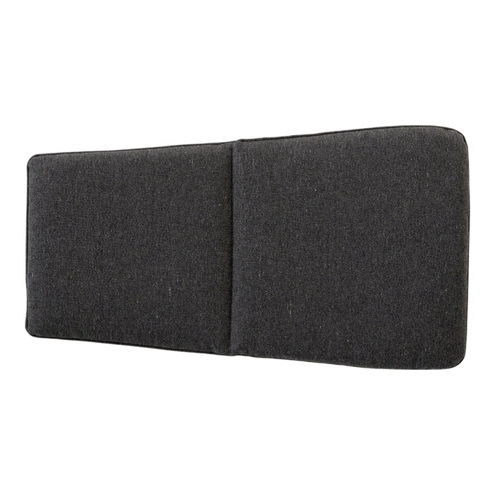 Charcoal gray fabric cushion with a sleek, minimalist design, featuring a smooth, solid texture.