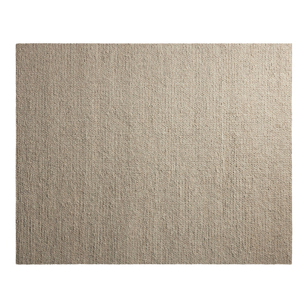 Soft beige area rug with a subtle textured pattern, perfect for adding warmth to any room.