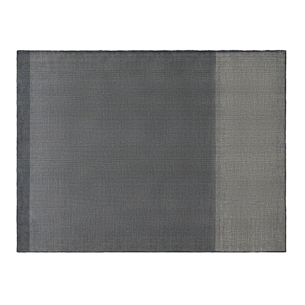 Gray woven area rug with a two-tone pattern showcasing dark and light gray shades. Ideal for modern decor.