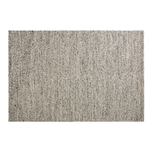 Gray textured rug with a subtle linear pattern, perfect for enhancing modern interiors.