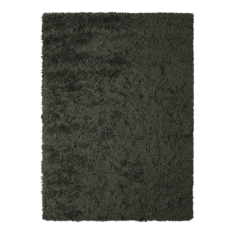 Soft dark gray shag rug with a plush texture, perfect for adding warmth and style to any space.