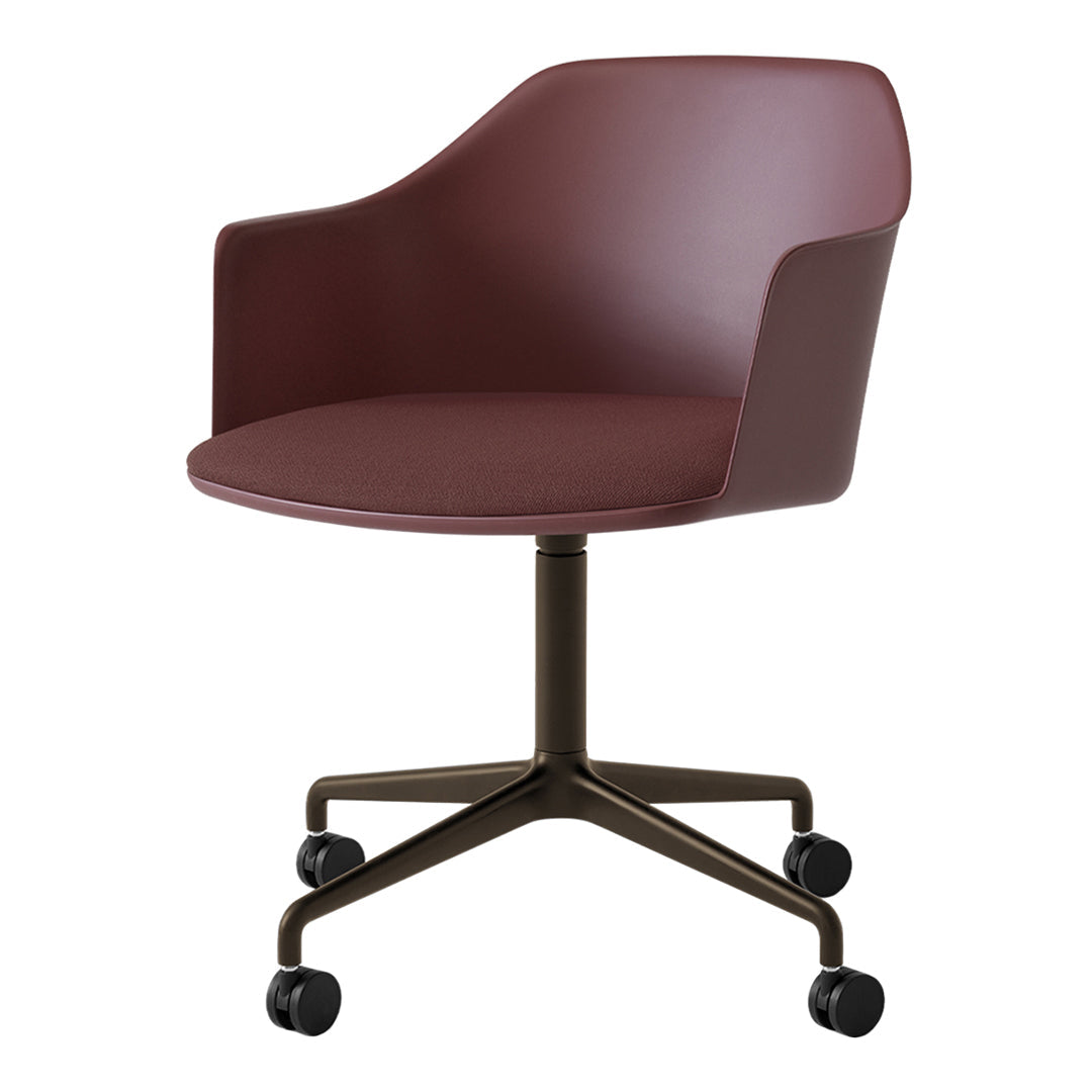 Rely HW49 Swivel Office Armchair w/ Castors - Black Base - Seat Upholstered