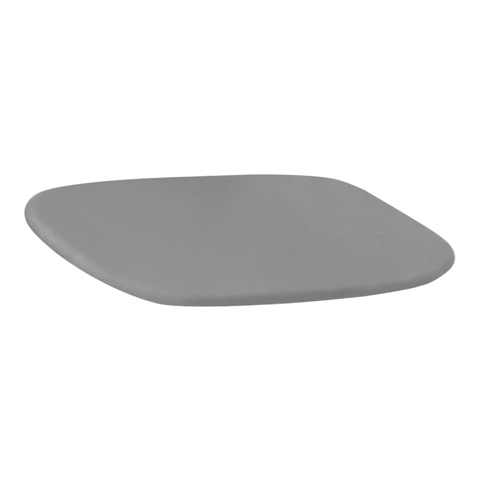 Gray rectangular plate with smooth edges and a matte finish, perfect for modern table settings.