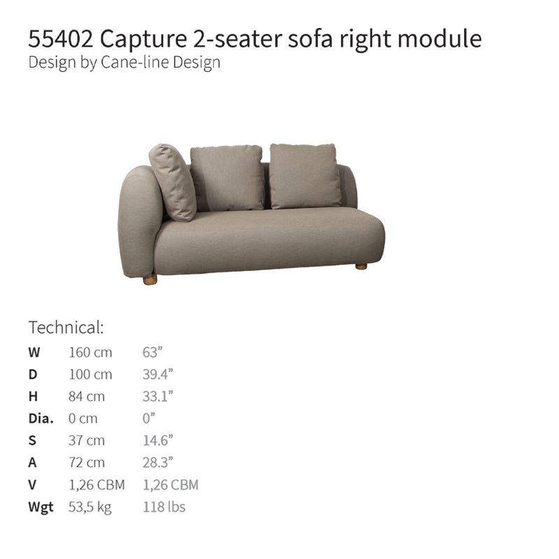 Beige 2-seater sofa with curved lines and plush cushions, offering a modern and cozy design for any living space.