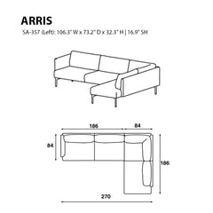 Arris Sofa - L-Shaped w/ Slender Arms (106.3" W)
