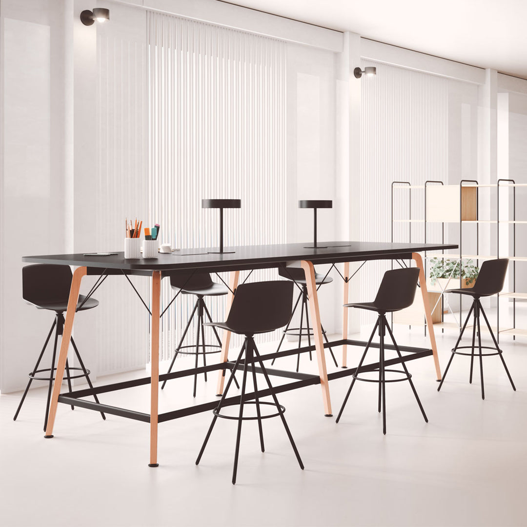 Noom Series 40 Counter Stool - Steel Pyramid Base