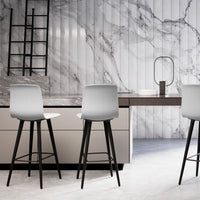 Noom Series 50 Bar Stool - Wood Legs - Upholstered Shell