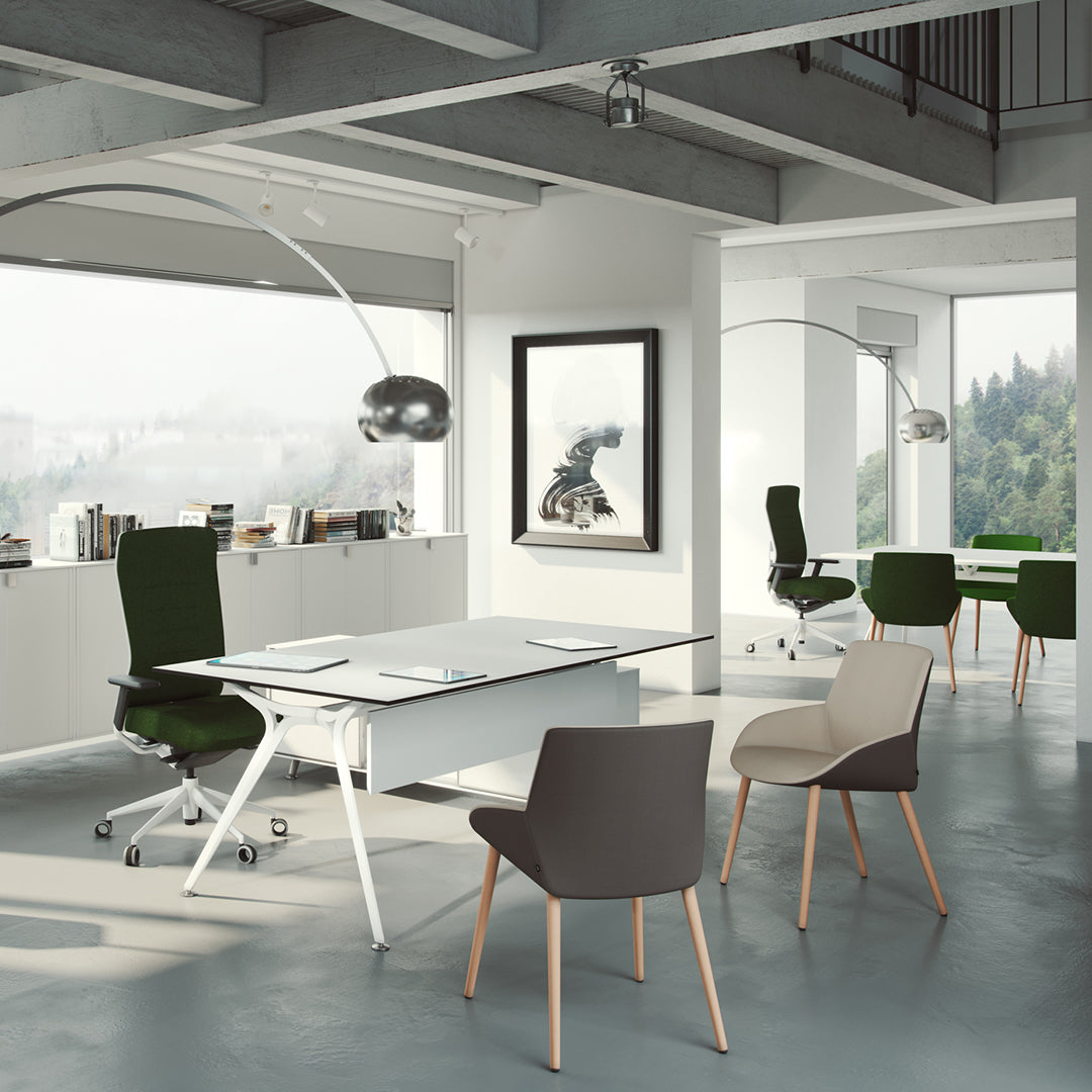 Noom Series 30 Armchair w/ French Seams - Conical Wood Legs