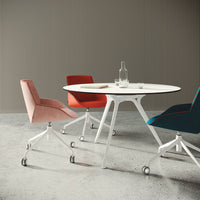 Noom Series 30 Armchair w/ French Seams - 4-Star Swivel Base w/ Casters