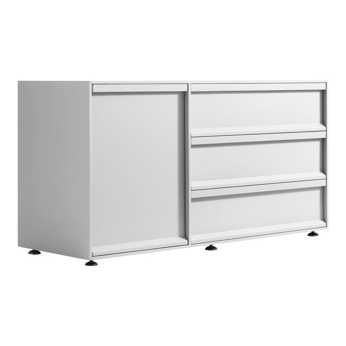 Sleek white modern cabinet with smooth surfaces and minimalist design. Ideal for contemporary interiors.