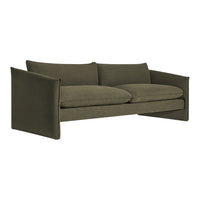 Stylish olive green sofa with a minimalist design and soft, textured fabric. Perfect for modern interiors.